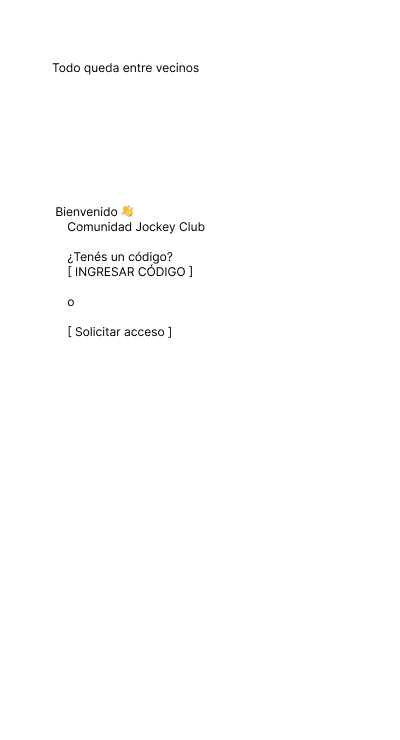 EntreVecinos Welcome Screen